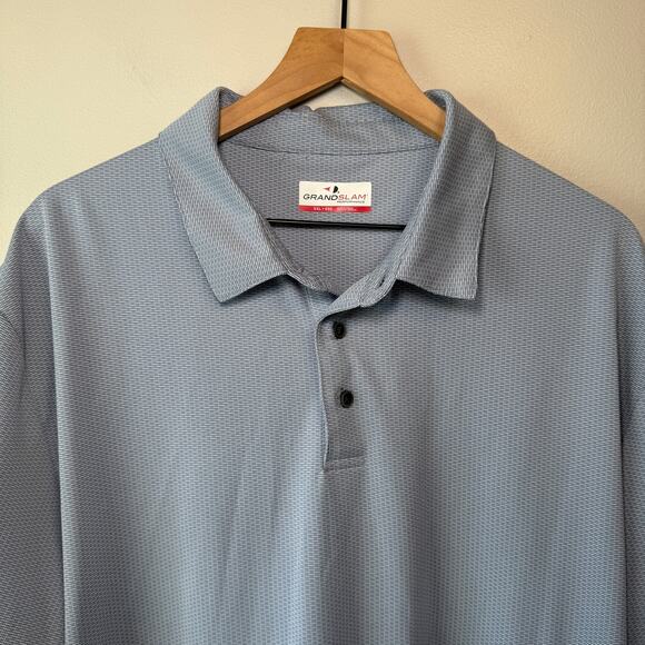 Grand Slam Men's Short Sleeve Golf Polo Shirt Blue Size XXL - Picture 2 of 5